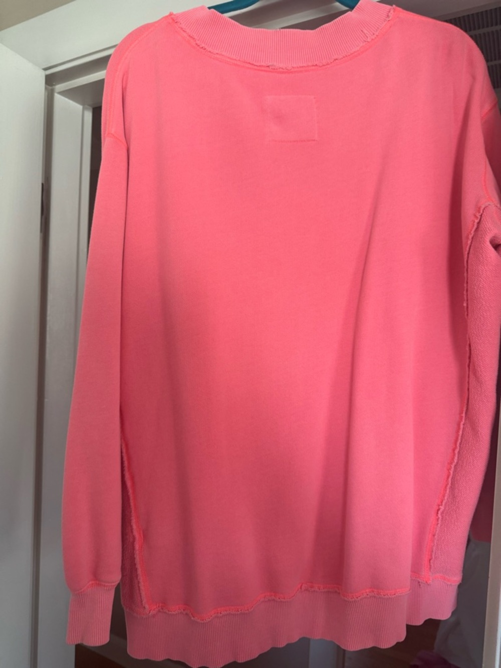 aerie Coral Pink V-Neck Relaxed Sweater - Picture 4 of 4